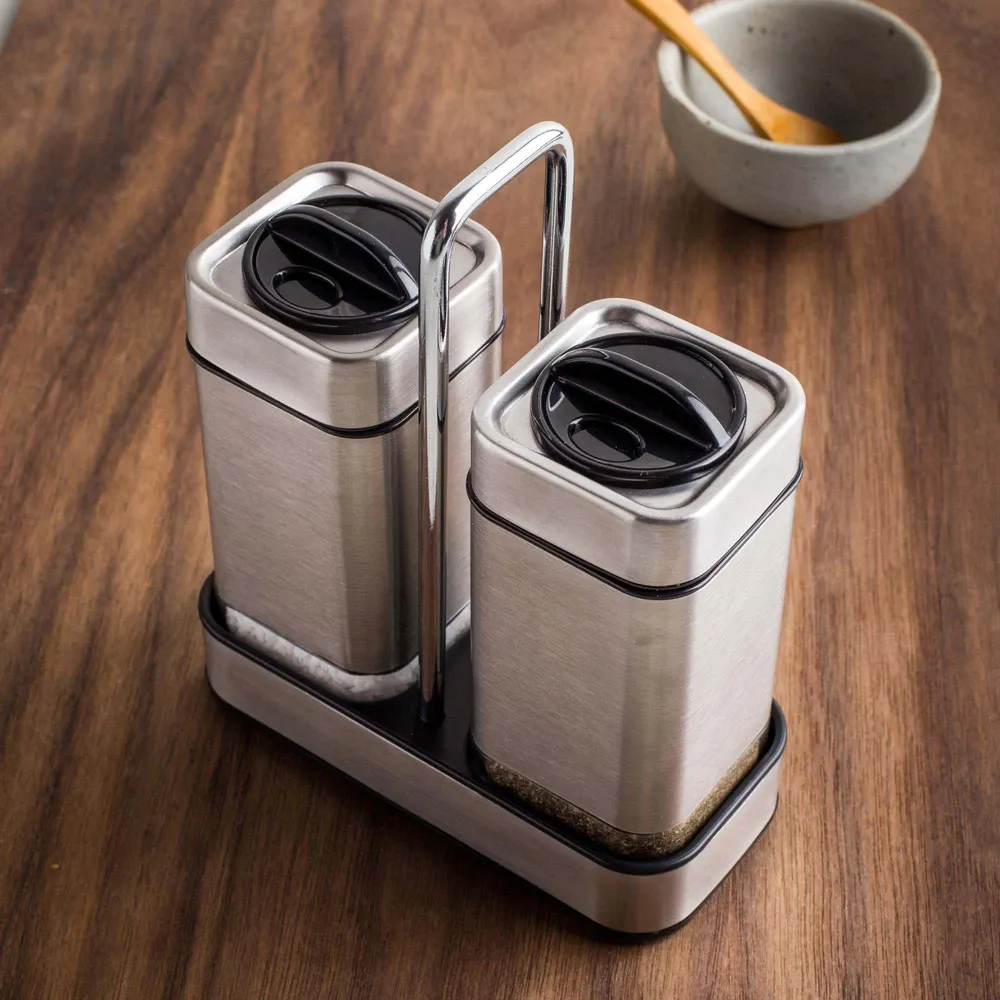 KSP Cubic Salt and Pepper Shaker with Stand - Set of 2