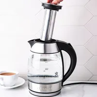 Chefman Glass Kettle with Infuser (Brush Stainless Steel)