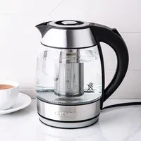 Chefman Glass Kettle with Infuser (Brush Stainless Steel)