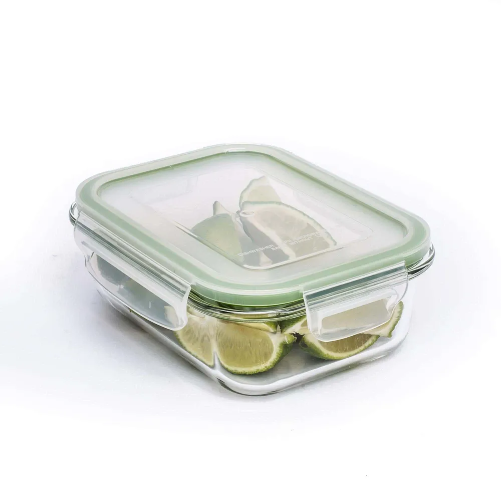 KSP Clip It Glass 600ml Storage Container (Green)
