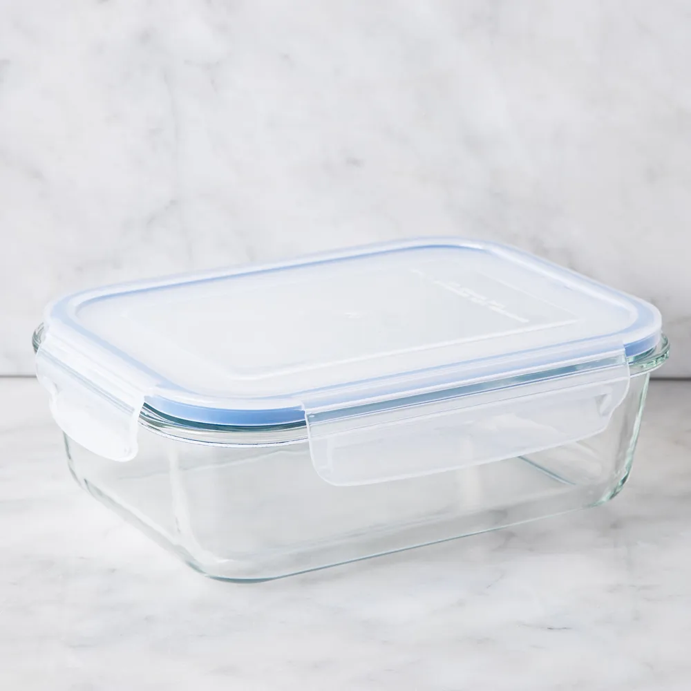 KSP Clip It Glass 1000ml Storage Container (Blue)