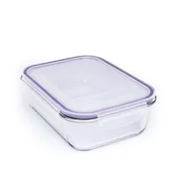 KSP Clip It Glass 1420ml Storage Container (Purple)