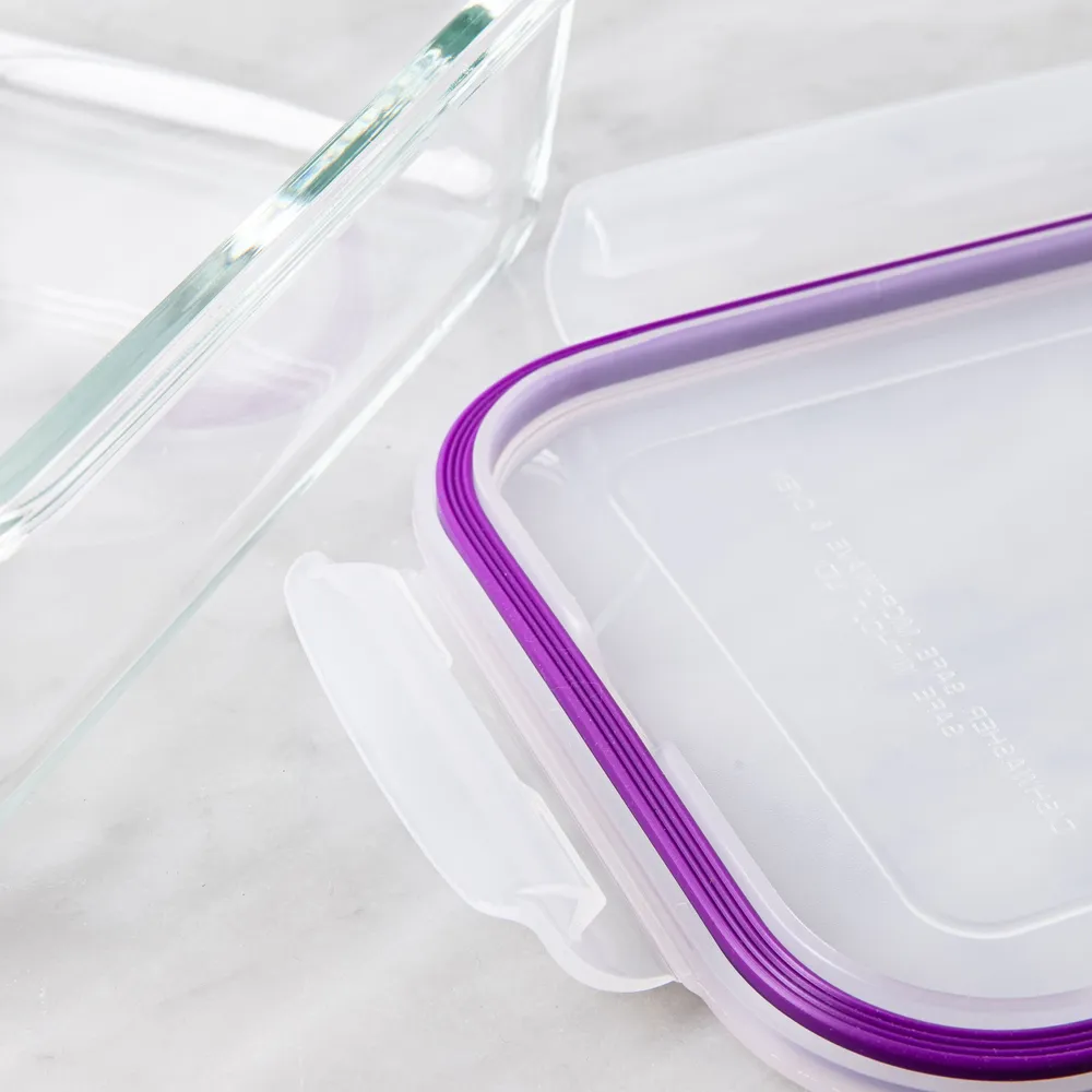 KSP Clip It Glass 1420ml Storage Container (Purple)