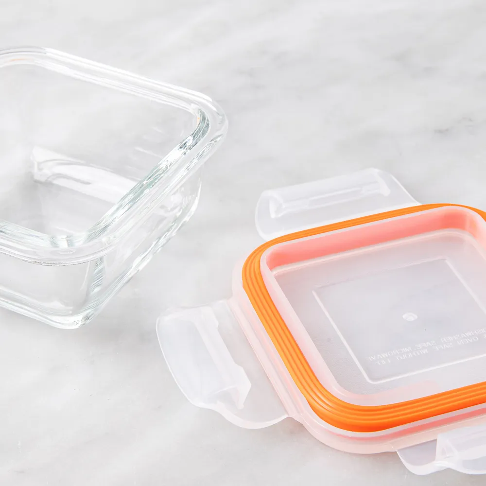 KSP Clip It Glass 150ml Storage Container (Orange)