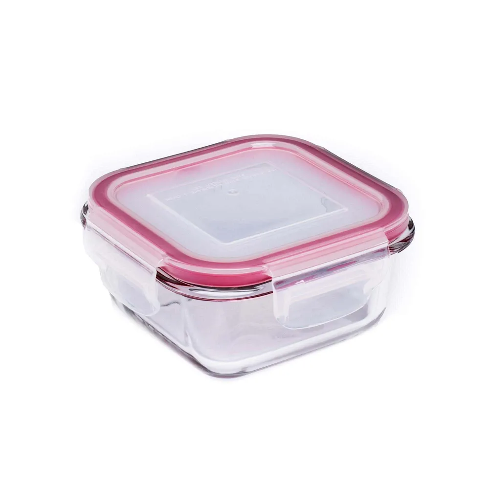 KSP Clip It Glass 315ml Storage Container (Red)