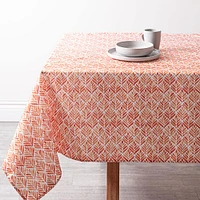 Easycare Printed 'Calme' Polyester Tablecloth 58x78" (Rust)