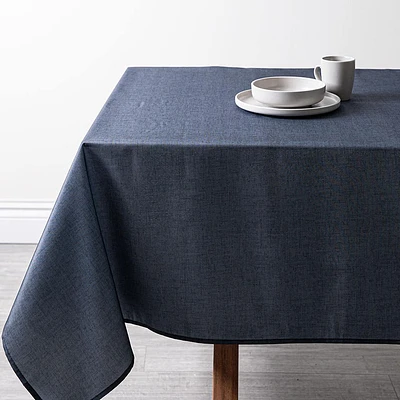 Easycare Printed 'Solid Textured' Polyester Tablecloth 58x78" (Charc)