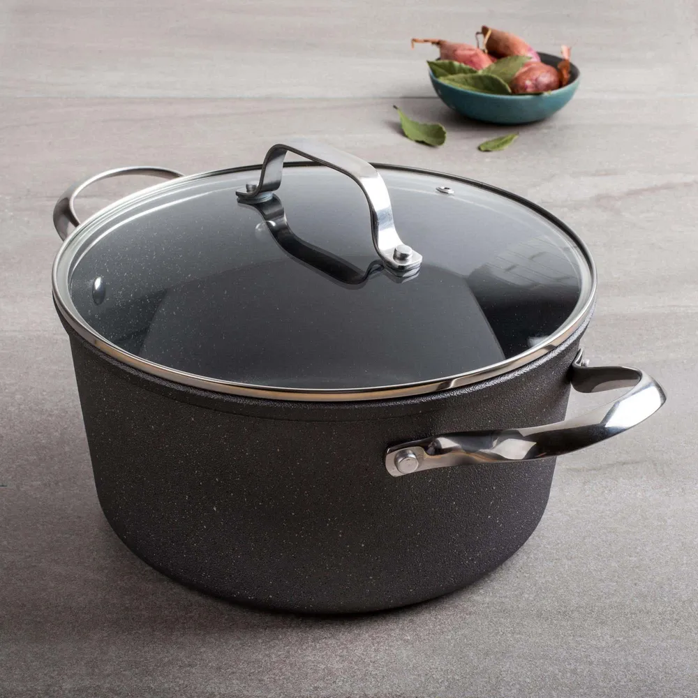 The Rock Gourmet Non-Stick 5L Dutch Oven with Lid (Grey)