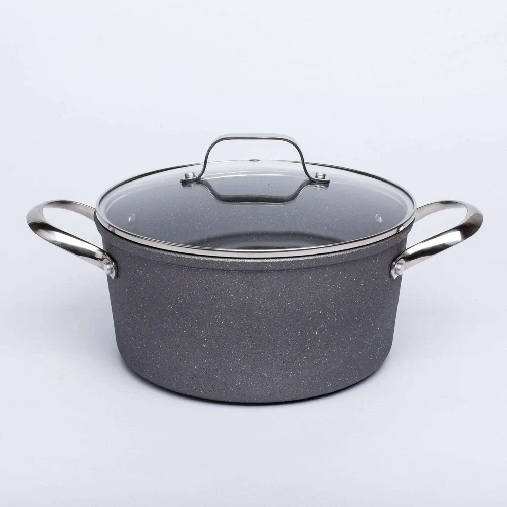 The Rock Gourmet Non-Stick 5L Dutch Oven with Lid (Grey)