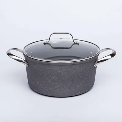 The Rock Gourmet Non-Stick 5L Dutch Oven with Lid (Grey)