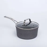 The Rock Gourmet Non-Stick 2.1lL Saucepan with Lid (Grey)