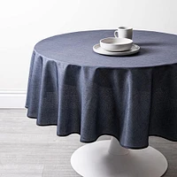 Easycare Printed 'Solid Textured' Polyester Tablecloth 70" Dia. (Char)