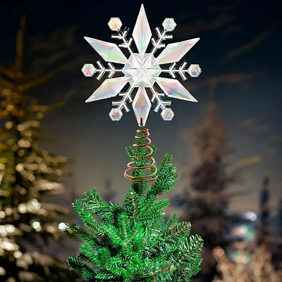 Kurt Adler Christmas 'Snowflake' Tree Topper (Iridescent)