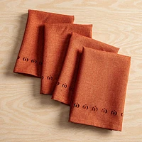 Harman Hemstitch Pumpkin Polyester Napkin - Set of 4