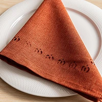 Harman Hemstitch Pumpkin Polyester Napkin - Set of 4