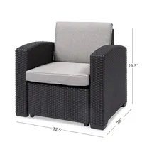 KSP Miami Chair with Cushion (Brown/Grey)