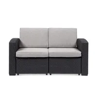 KSP Miami '2-Seat' Couch with Cushions (Brown/Grey)