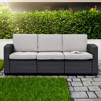 KSP Miami '3-Seat' Couch with Cushions (Brown/Grey)