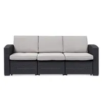 KSP Miami '3-Seat' Couch with Cushions (Brown/Grey)