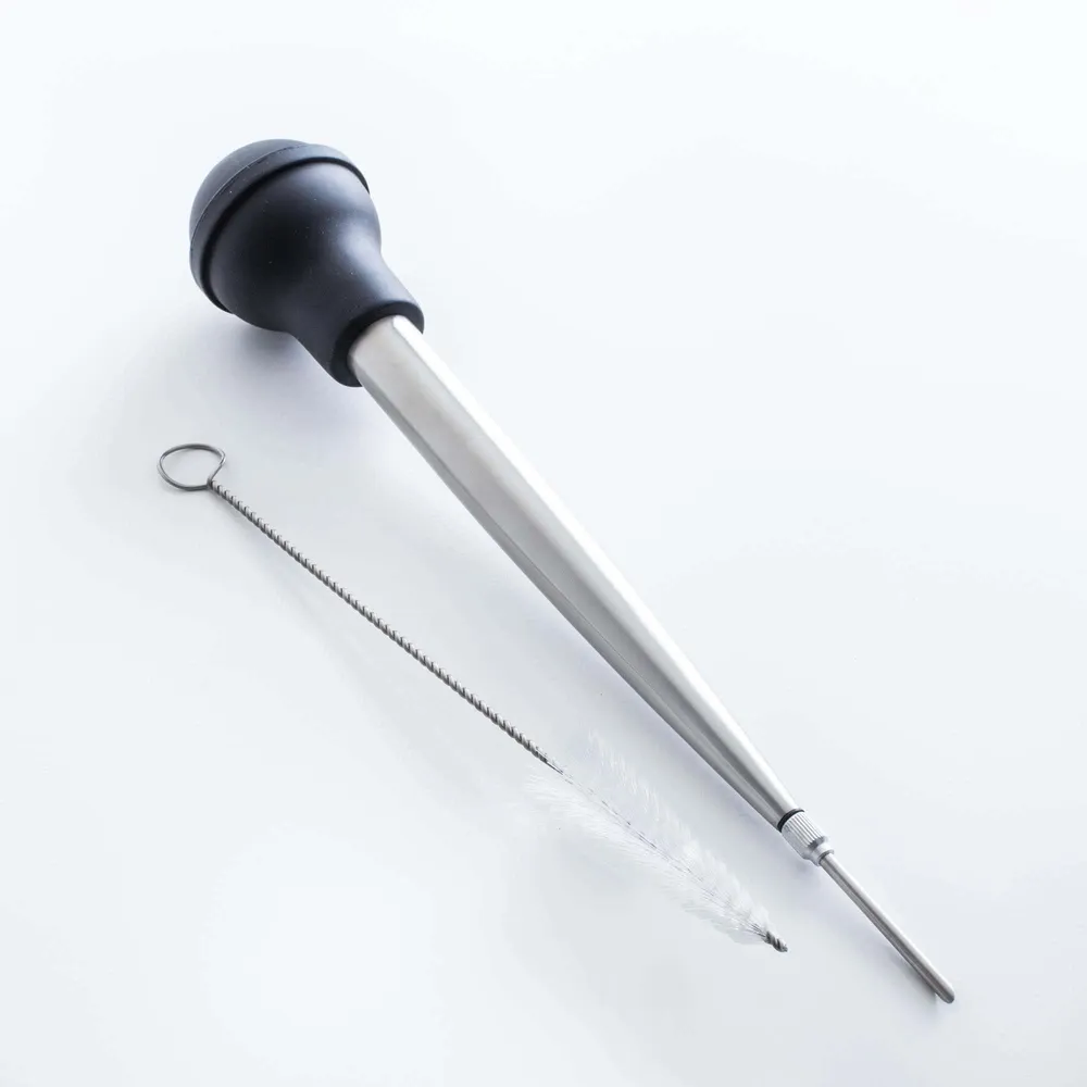 KSP Pro Chef Turkey Baster with Cleaning Brush (Stainless Steel)