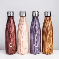 KSP Quench 'Wood Look' 500ml Double-Wall Water Bottle (Beechwood)