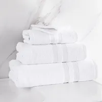 Moda At Home Allure Cotton Hand Towel (White)