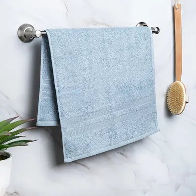 Moda At Home Allure Cotton Hand Towel (Powder Blue)