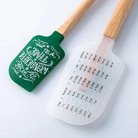 KSP Christmas Cook 'Tree' Silicone Spatula with Wood Handle - Set/2