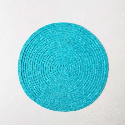 Harman Urban Two Tone Woven Round 'Urban 2-Tone' Vinyl Placemat (Aqua)