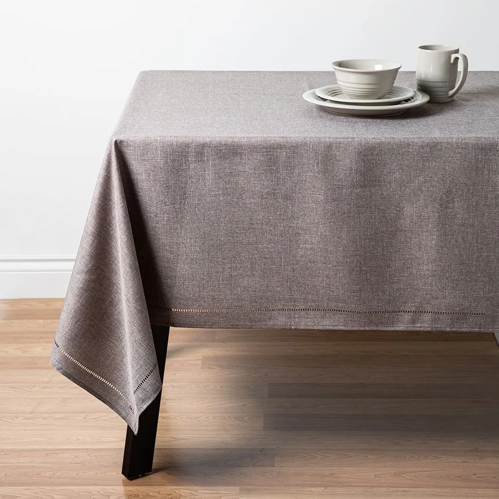 Harman Hemstitch Polyester Tablecloth 52"x70" (Dark Grey)