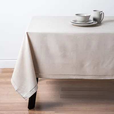 Harman Hemstitch Polyester Tablecloth 60"x90" (Linen)
