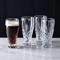 Godinger Dublin Crystal-Cut Pilsner Beer Glass - Set of 4 (Clear)