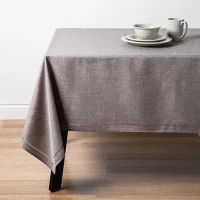 Harman Hemstitch Polyester Tablecloth 60"x120" (Dark Grey)