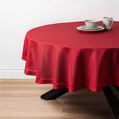 Harman Hemstitch Polyester Tablecloth 70" Round