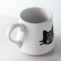 Koppers Big Bottom 'Cat Mom' Mug 16 oz. (White/Black)