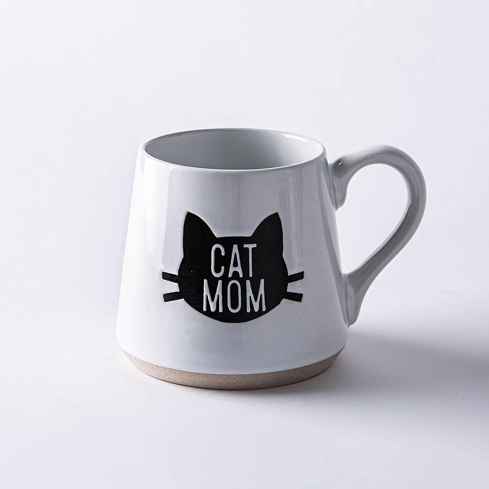 Koppers Big Bottom 'Cat Mom' Mug 16 oz. (White/Black)