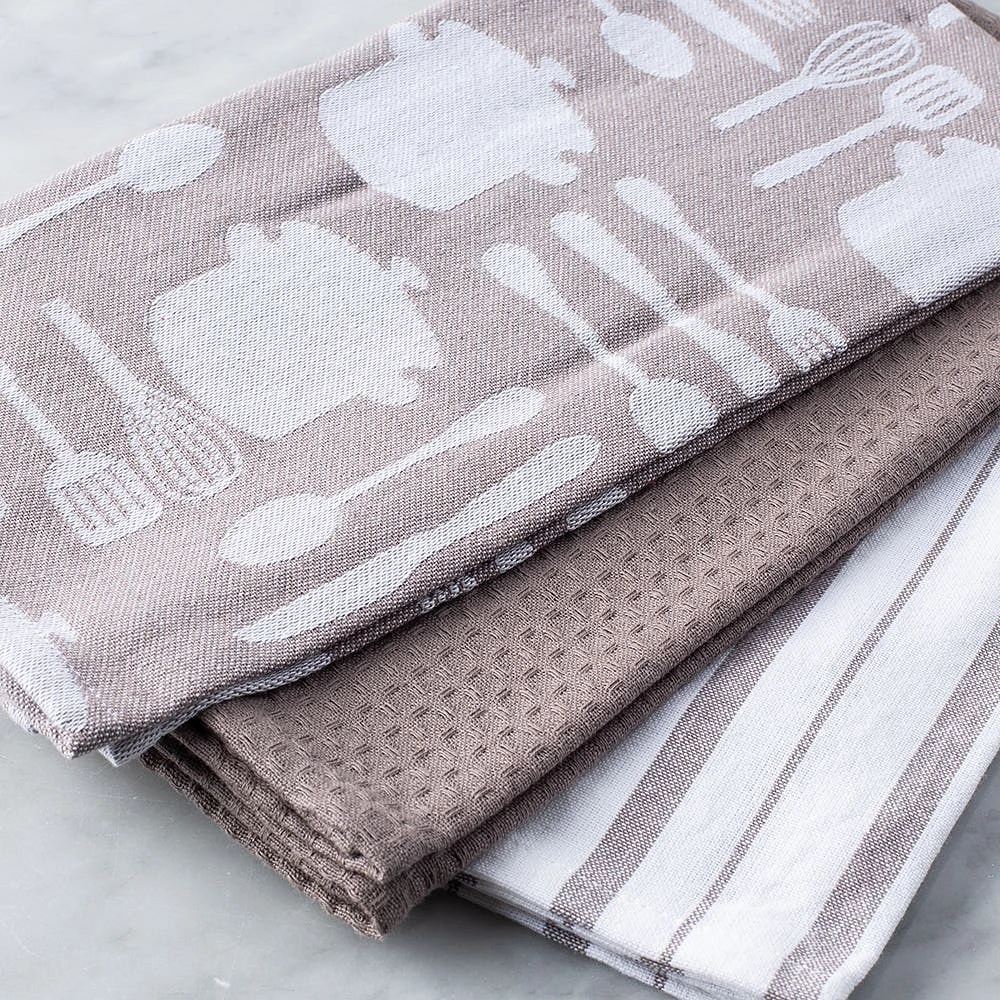 Harman Combo 'Utensil' Cotton Kitchen Towel - Set of 3 (Taupe)