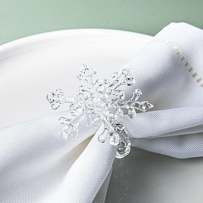 KSP Christmas Dazzle 'Snowflake' Acrylic Napkin Ring (Clear)