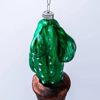 KSP Christmas 'Cactus' Glass Ornament (Green)