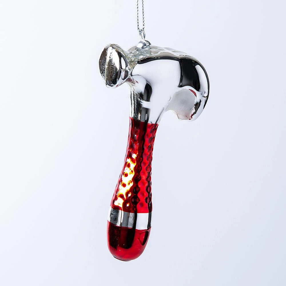 KSP Christmas 'Hammer' Glass Ornament (Multi Colour)