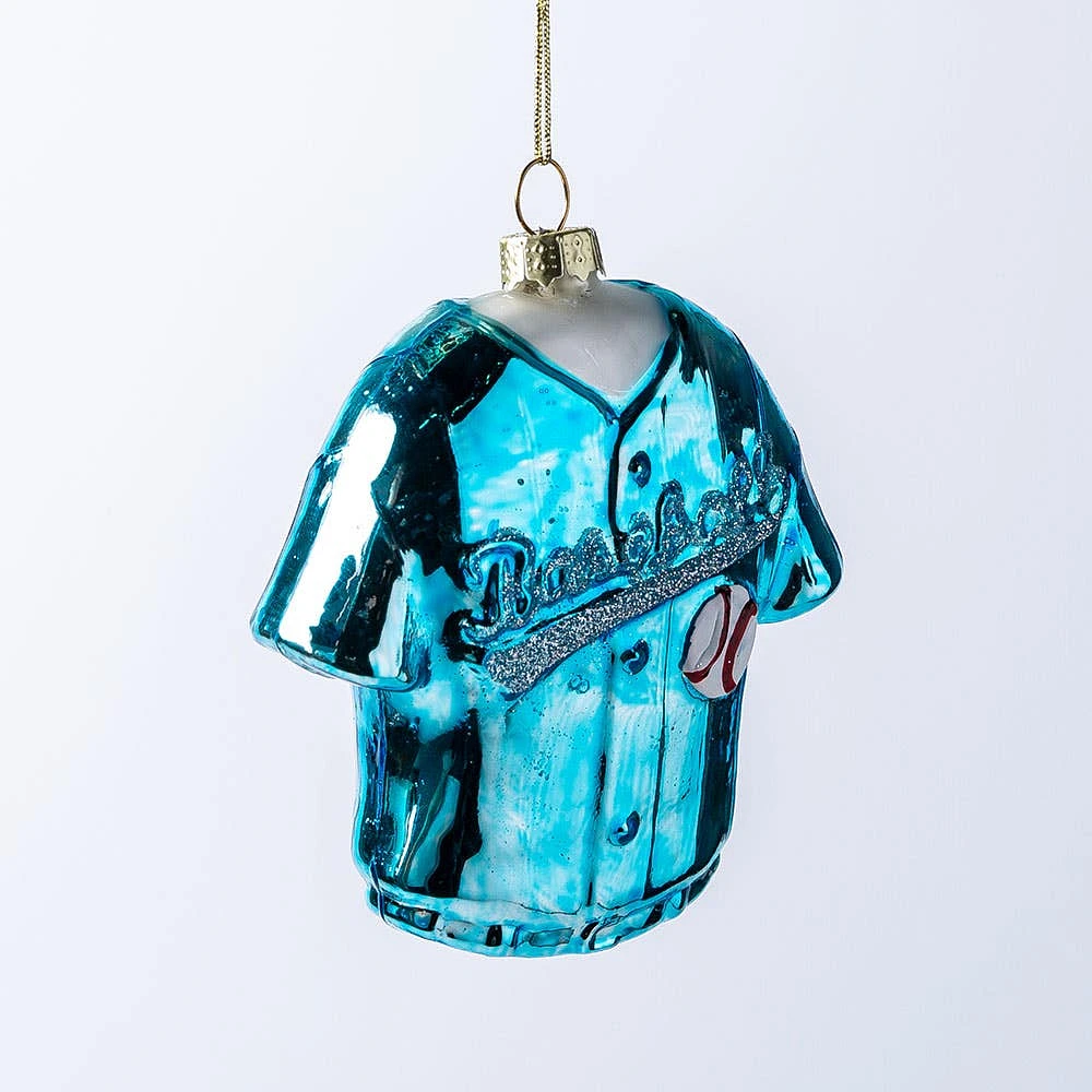 KSP Christmas 'Baseball Jersey' Glass Ornament (Blue)