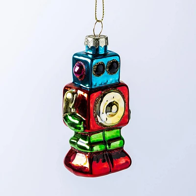 KSP Christmas 'Robot' Glass Ornament (Multi Colour)