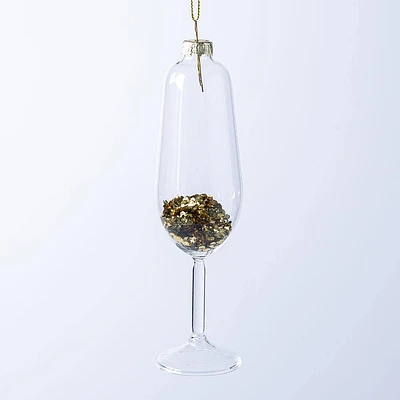 KSP Christmas 'Champagne Glass' Glass Ornament (Multi Colour)