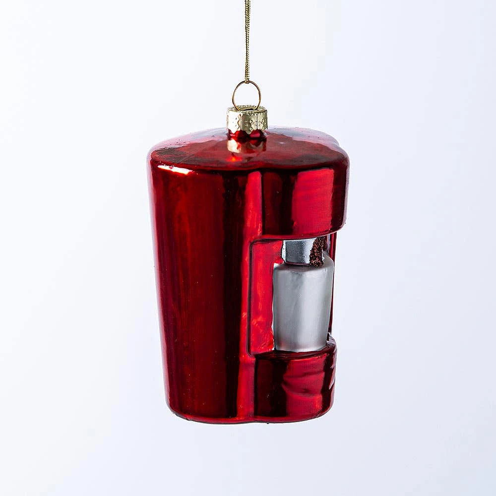 KSP Christmas 'Coffee Time' Glass Ornament (Multi Colour)