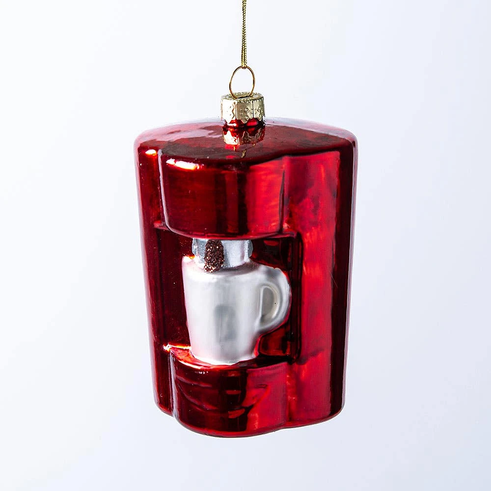 KSP Christmas 'Coffee Time' Glass Ornament (Multi Colour)