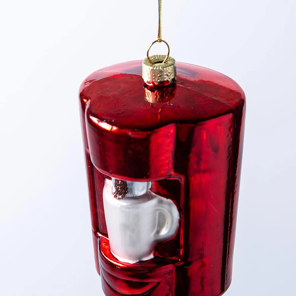 KSP Christmas 'Coffee Time' Glass Ornament (Multi Colour)