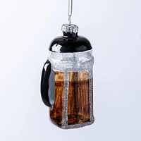 KSP Christmas 'French Press' Glass Ornament (Multi Colour)