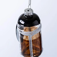 KSP Christmas 'French Press' Glass Ornament (Multi Colour)