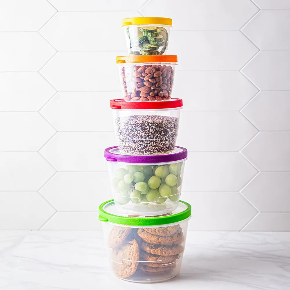 KSP Clip It Glass Storage Container Combo Set of 12 (Multi Colour