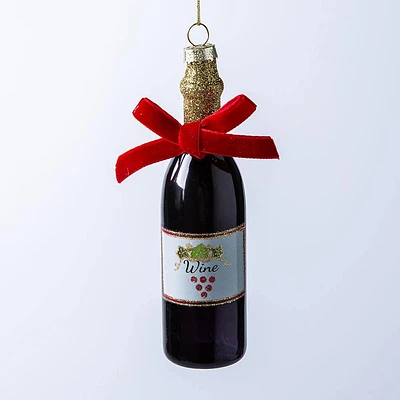 KSP Christmas 'Red Wine' Glass Ornament (Multi Colour)